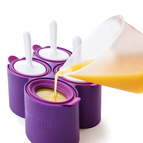 Round Pop Mold, 4 Easy-release Silicone Popsicle Mold With Sticks and Drip gallery