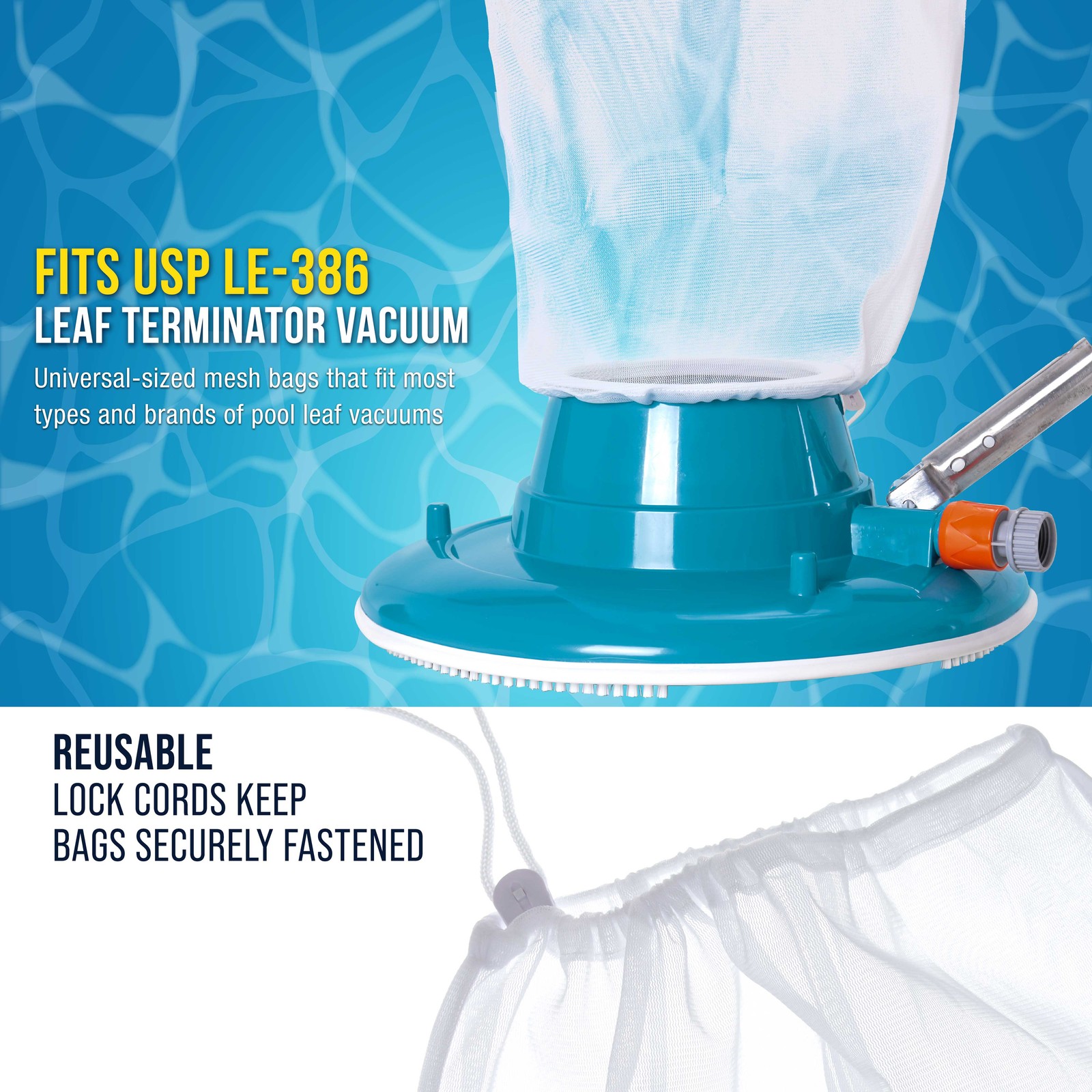 2 Fine Mesh Filter Net Bags for Leaf Vacuum Pool Cleaners 16" x 20", Replacement gallery