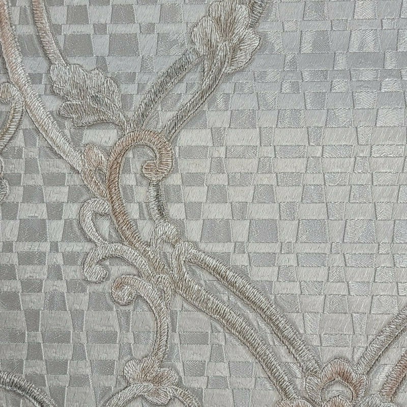 Embossed floral Victorian damask Silver Gray Bronze metallic wallpaper damask 3D gallery