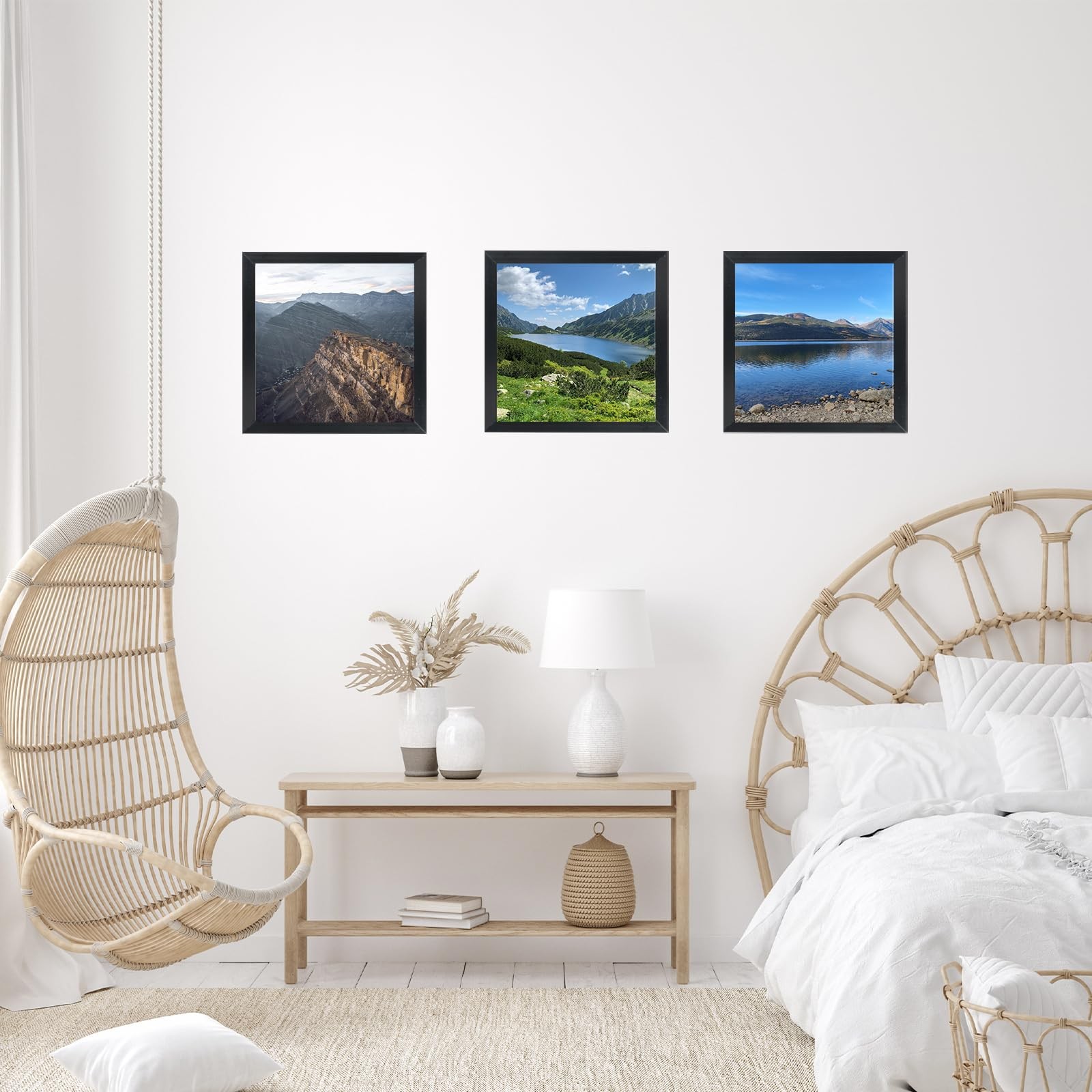 7x7 Black Picture Frame Tabletop & Wall Mount Decor for Photos Paintings Posters gallery