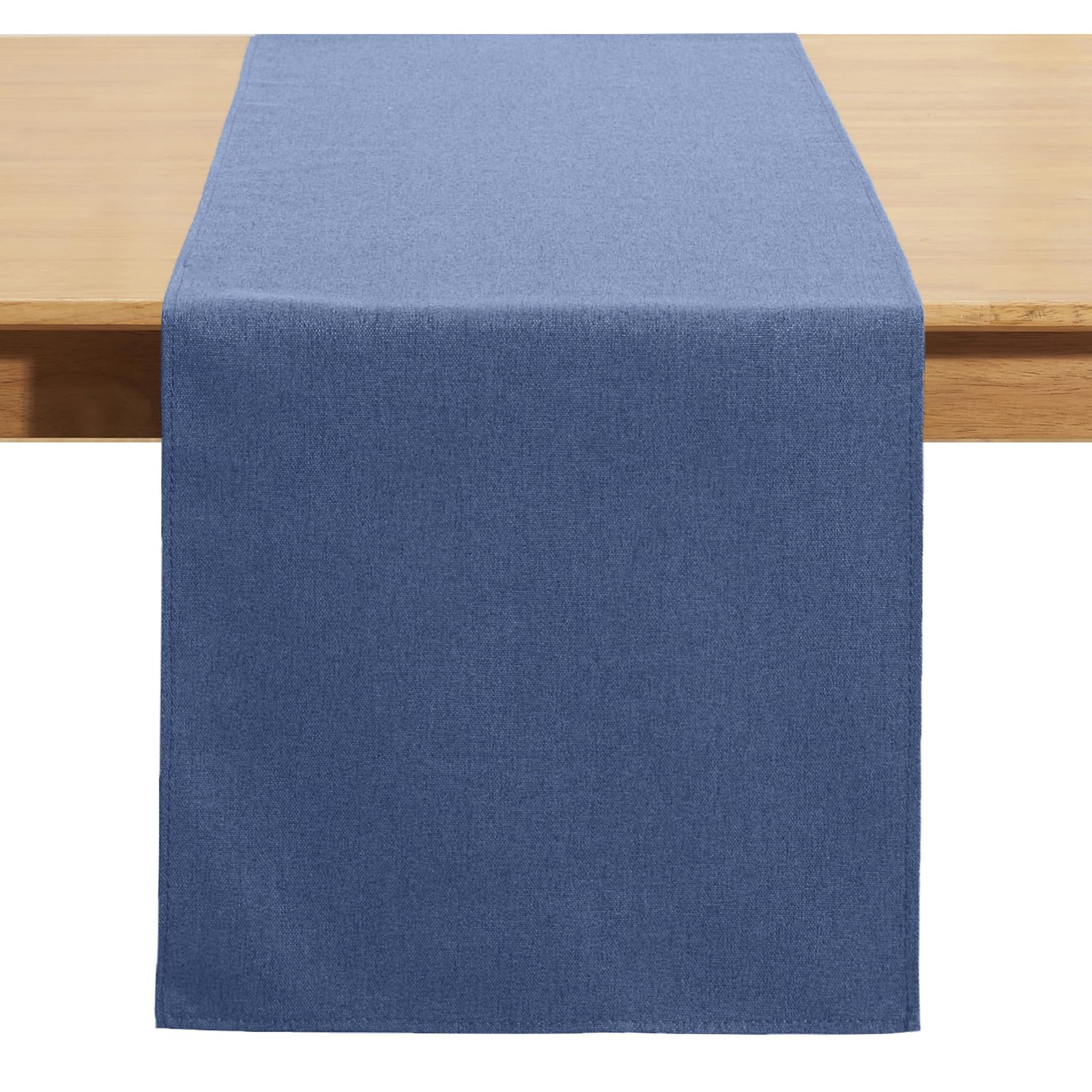 Vintage Blue Table Runner 13 x 90 Inches Long, Cotton Linen Table Linen for M... gallery