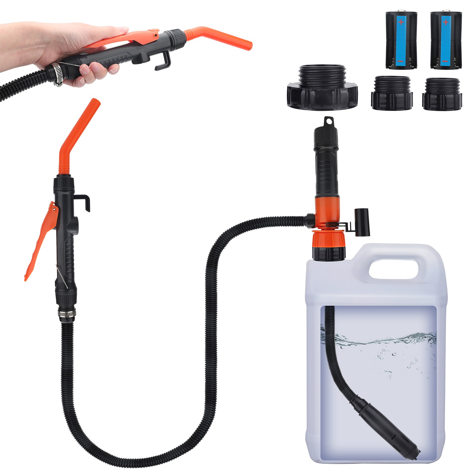 Portable Battery Powered Electric Gas Oil Liguid Transfer Siphon Pump w/2.4 GPM gallery