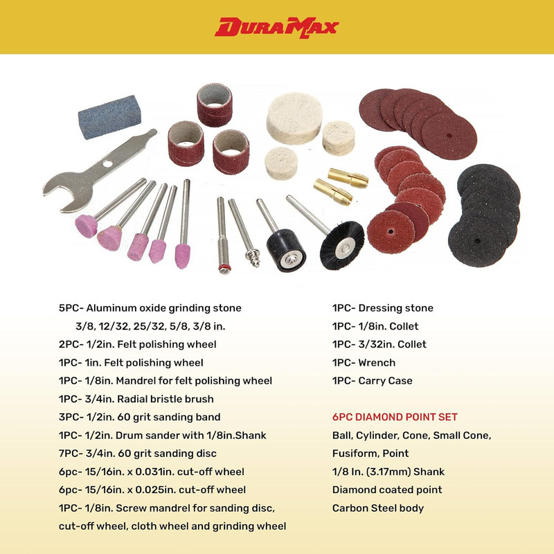 Rotary Tool Kit, 40 Pieces, Variable Speed 8000-30000 RPM, 120V, with 6-PCS Diam gallery