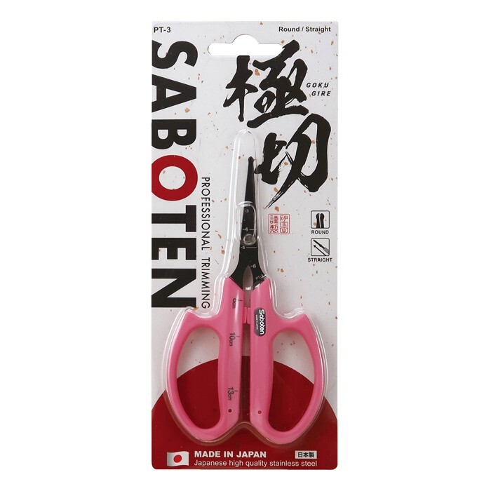 Saboten Fluorine Coated Round Tip Straight Blade Trimming Scissors Pink (PT-3) gallery
