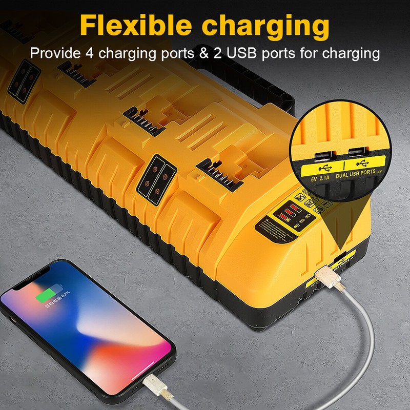 For DeWALT DCB104 20V Multiport Li-Ion Battery Rapid Charger Lithium XR DCB205 gallery