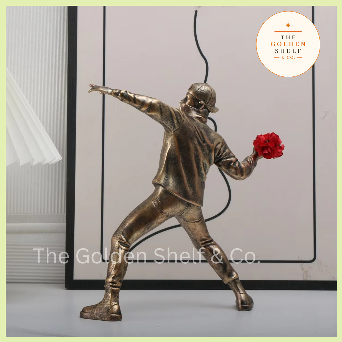 Banksy Flower Thrower Statue Graffiti Art Resin Figurine Sculpture 8.5" / 21.5cm gallery