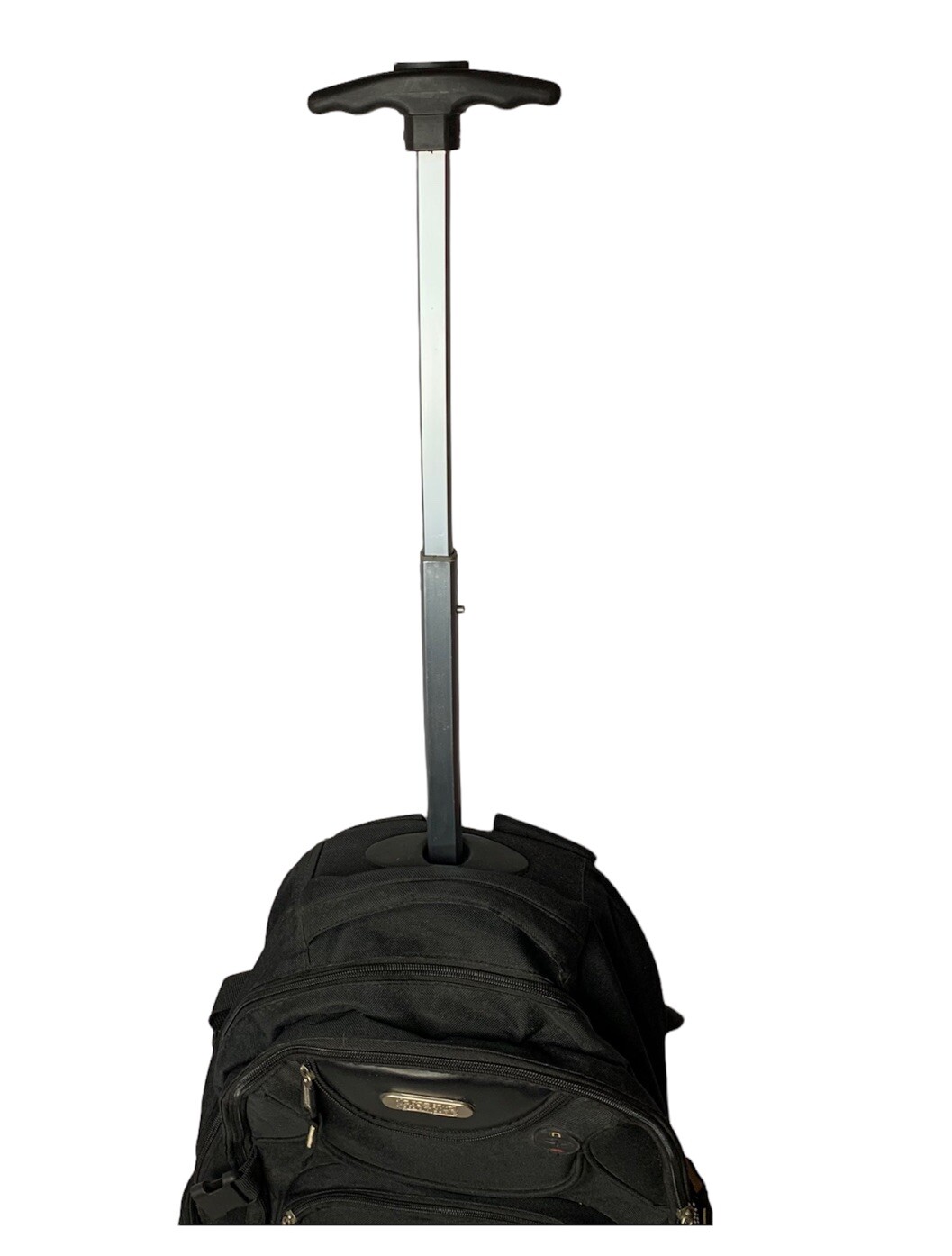 Multi Compartment Rolling Carry On Backpack with Extending Grip Handle, Logo 4