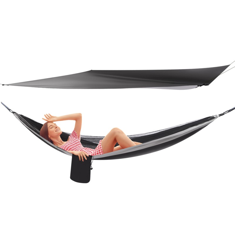 Waterproof 10FT Camping Hammock with Tarp, Perfect for Hiking Adventures gallery