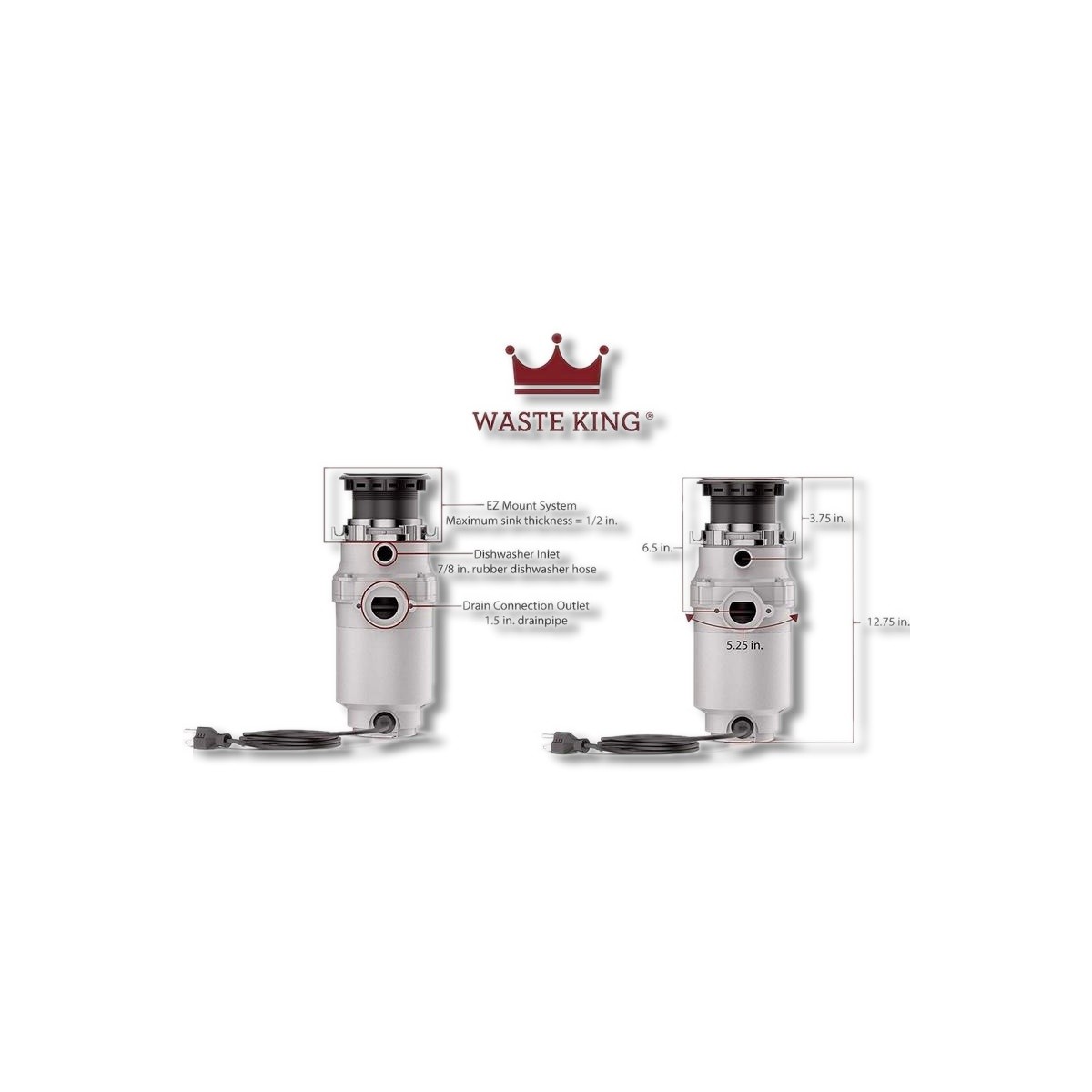 Waste King 1/3 HP Continuous Feed Garbage Disposal L-111 gallery