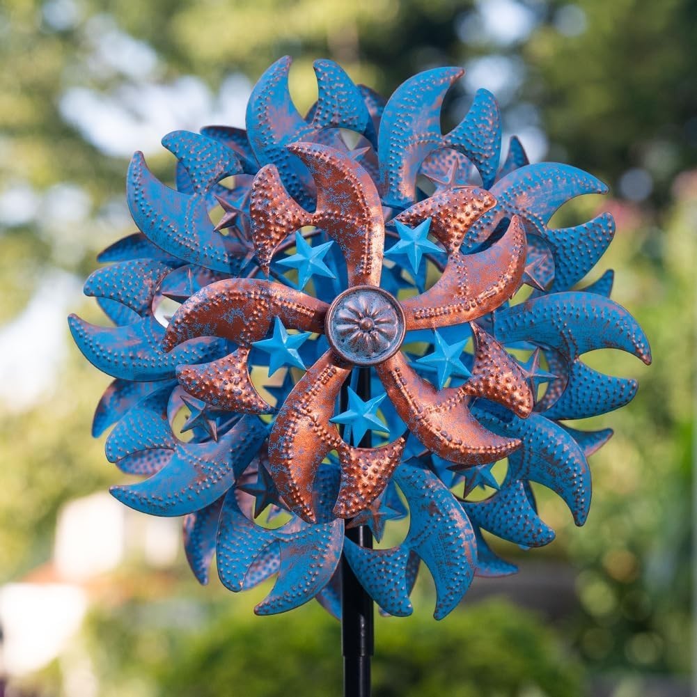 Large Outdoor Wind Spinner Metal 63 Dual Rotating Kinetic Yard Art Garden Decor gallery