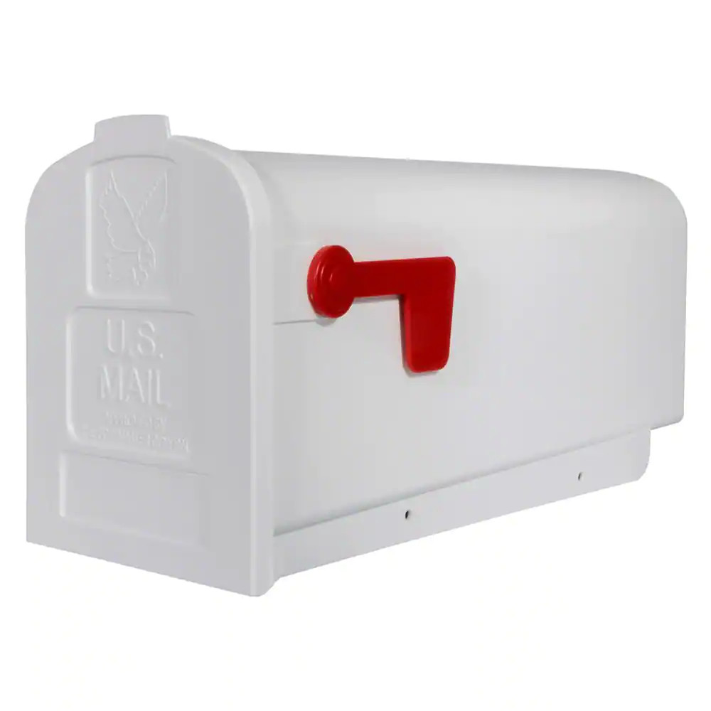 NEW WHITE MAILBOX Deluxe Polybox Durable Rust-Proof Polymer Post Mounted gallery