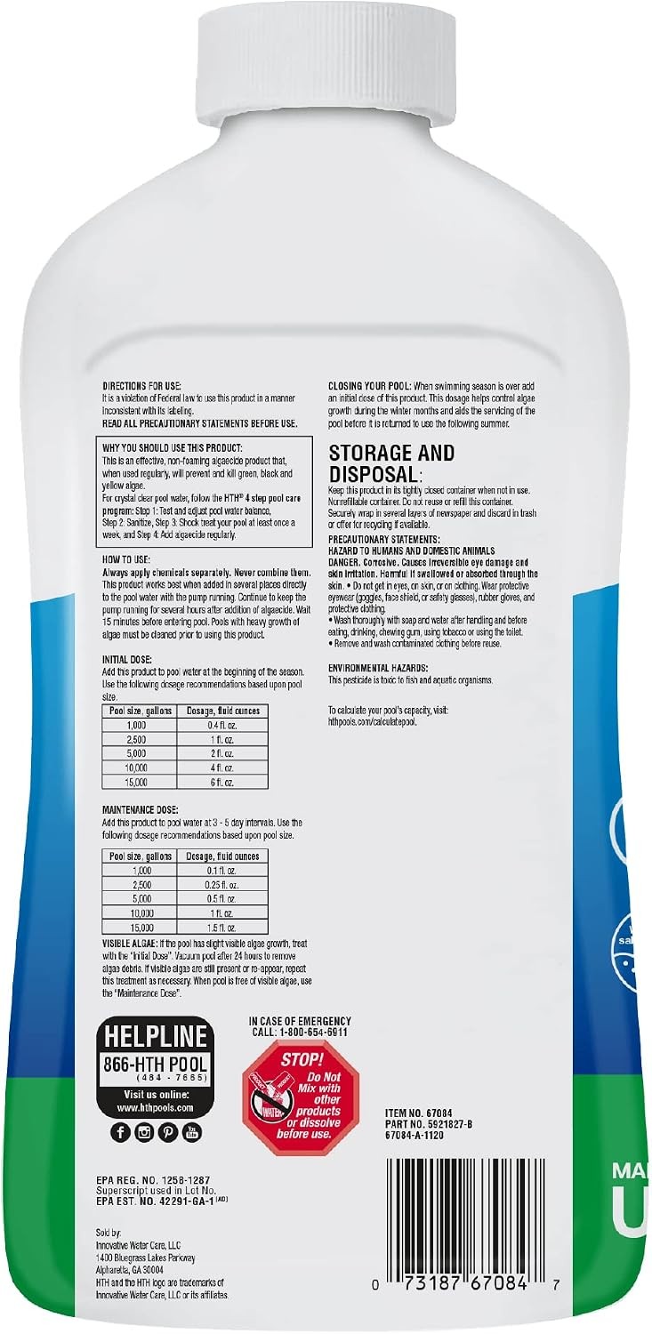 HTH 67084 Pool Care Algae Guard Advanced, All 32 fl oz (Pack of 1) gallery