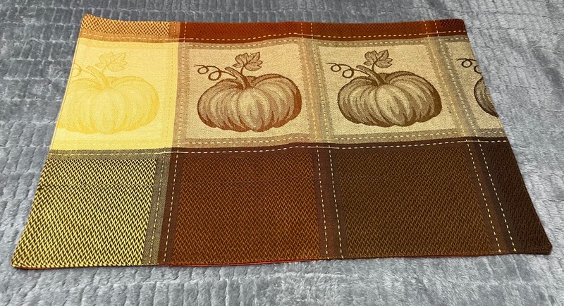 Well Dressed Home Fall Brown Rust Pumpkin Plaid Placemats set of 4 gallery