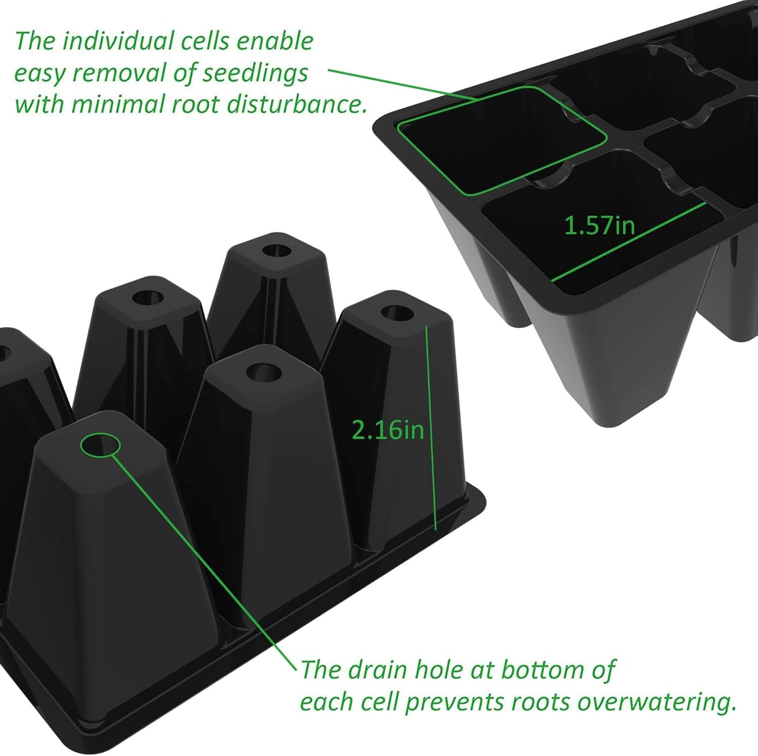 30 Pack 6-Cell Seed Starting Tray for Seedlings, Plant Starter Trays with New gallery