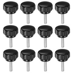 12pcs Knurled Clamping Knobs M5 x 20mm Zinc Plated Carbon Steel Thread 25mm Head