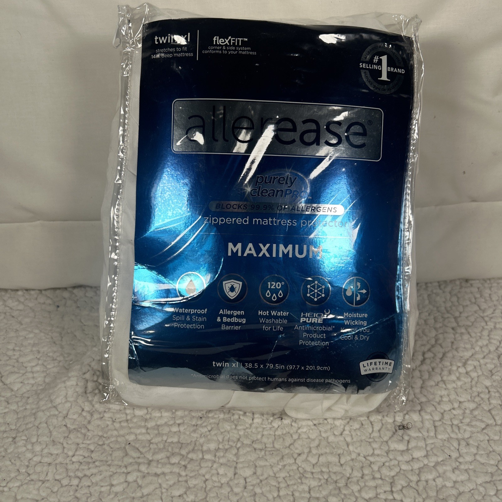 AllerEase Waterproof Mattress Protector, Maximum Allergy Zip Up Size Twin XL New gallery