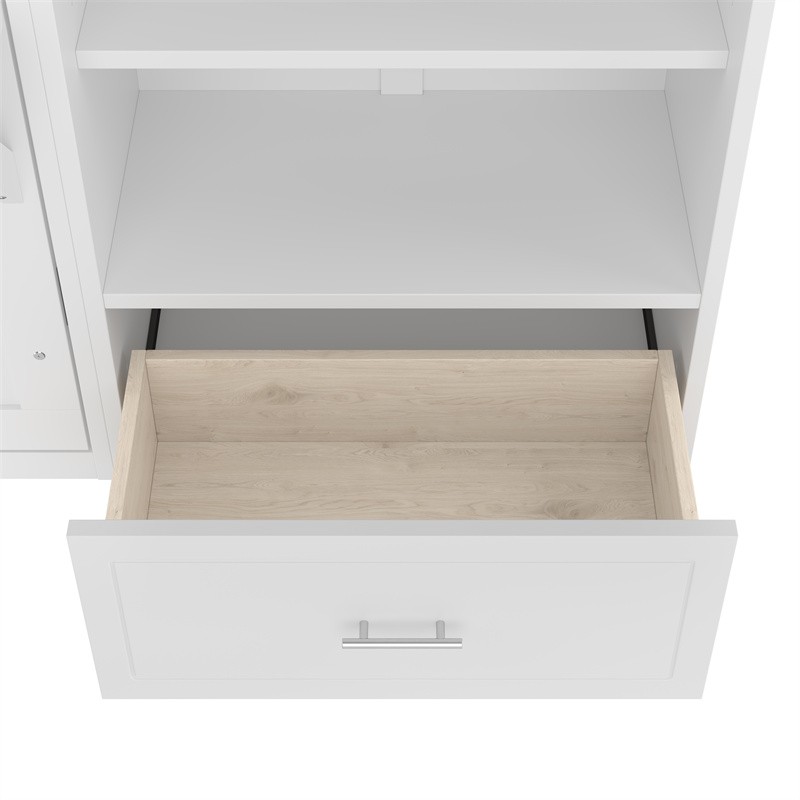 Queen Size Murphy Bed with Height Adjustable Storage Compartments and Drawer gallery
