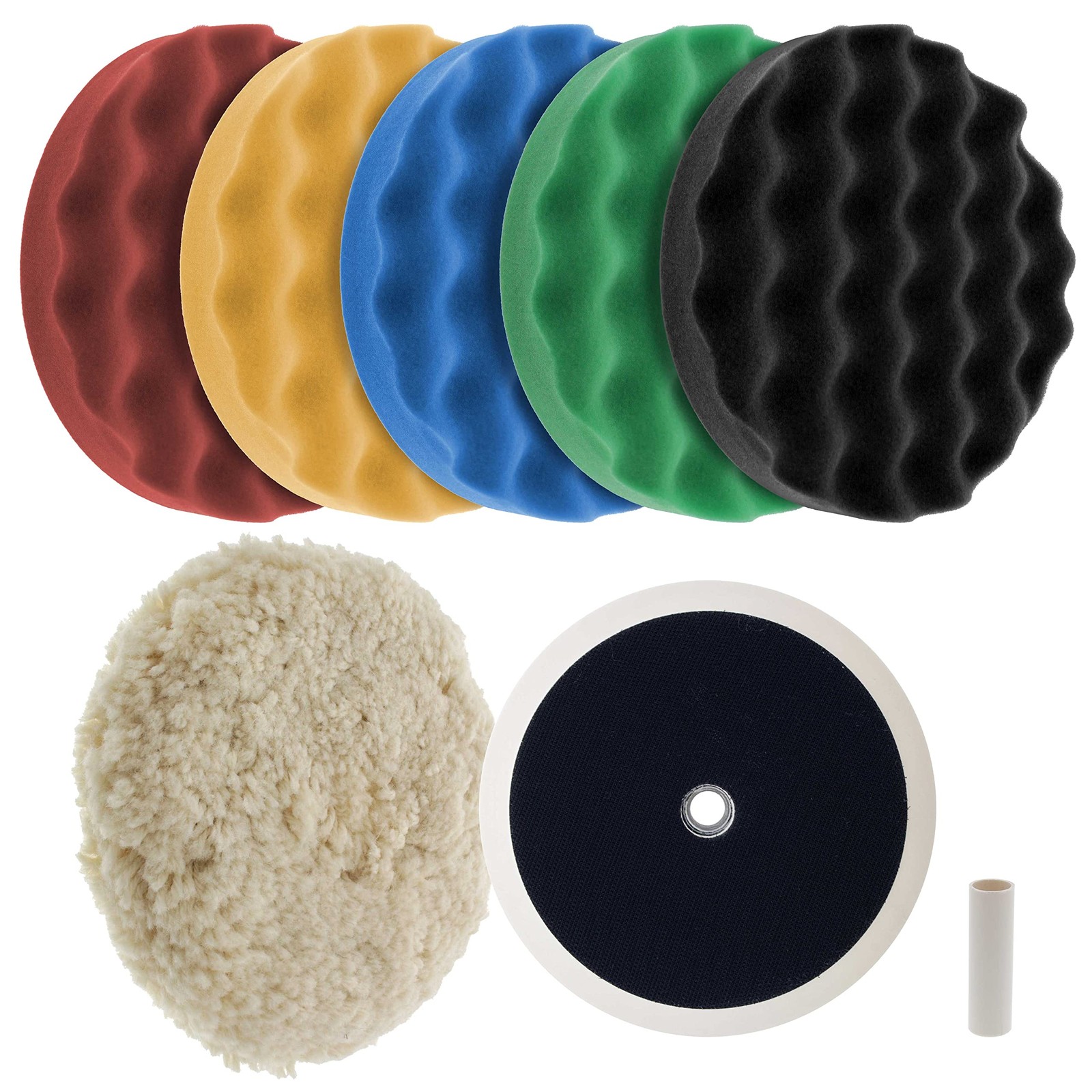 6 Pad Buffing & Polishing Kit with Foam & Wool Pads for Car Detailing gallery