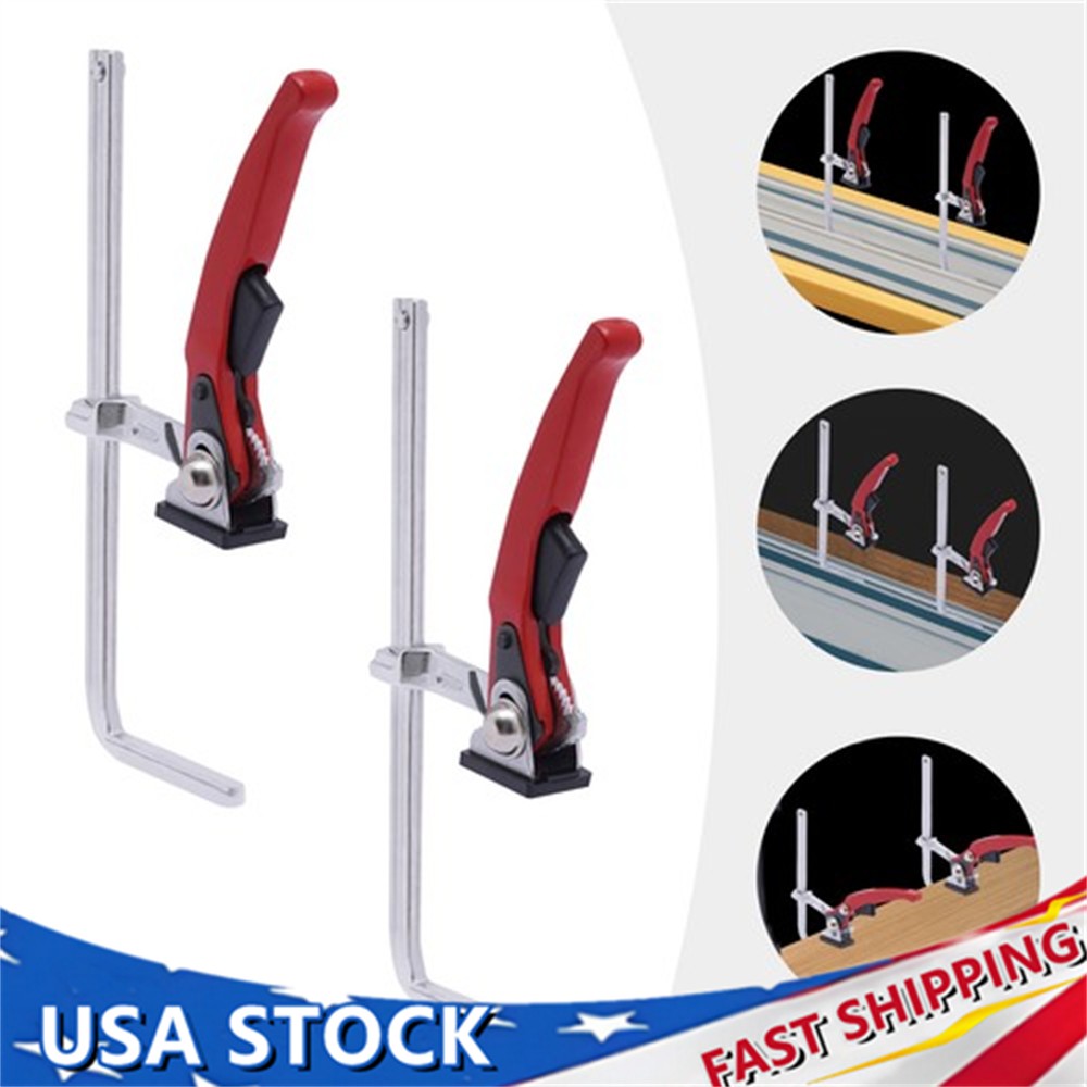 2PCS Saw Guide Rail Ratchet Clamp Track Saw Clamping Force Max 485lbs ﻿ gallery