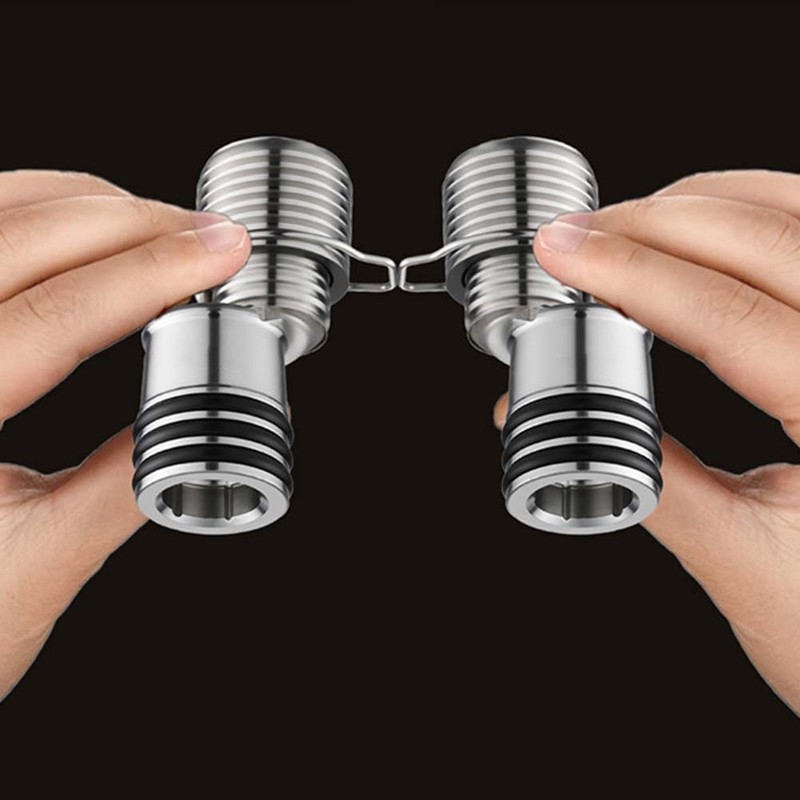 360 Degree Rotating Adjustable Shower Faucet Adapter Flexible Connector 2pcs gallery
