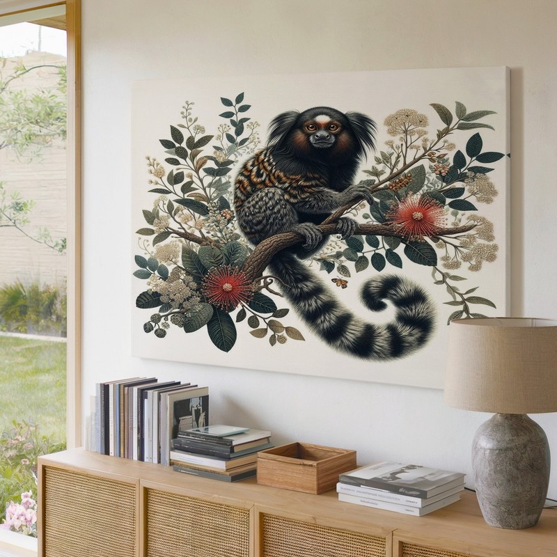 Exotic Small Monkey Wildlife Canvas Wall Art Nature Animal Branch Tropical Print gallery