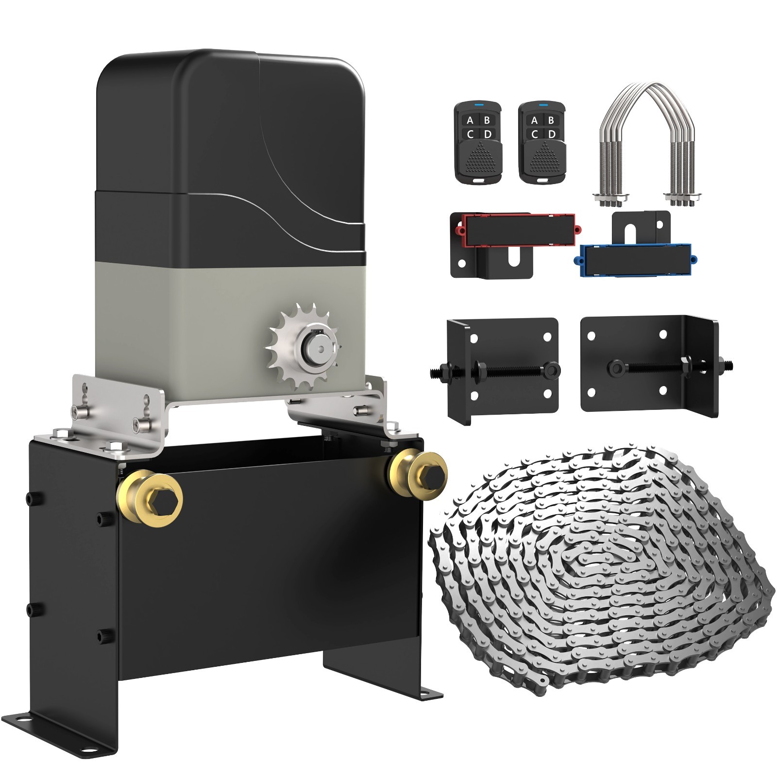 Blütezeit 1100lb Automatic Chain Sliding Gate Opener w/2 Remotes & 16.4ft Chain gallery
