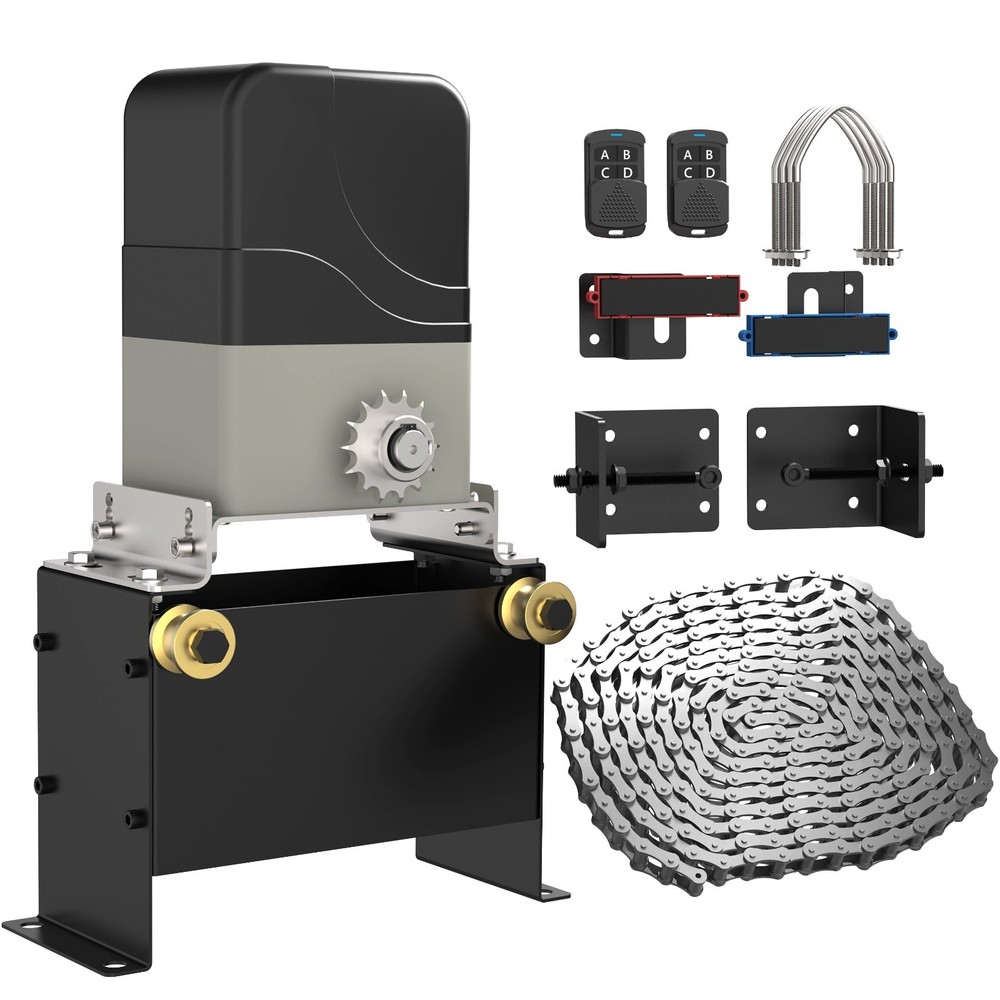 Blütezeit 1100lb Automatic Chain Sliding Gate Opener w/2 Remotes & 16.4ft Chain