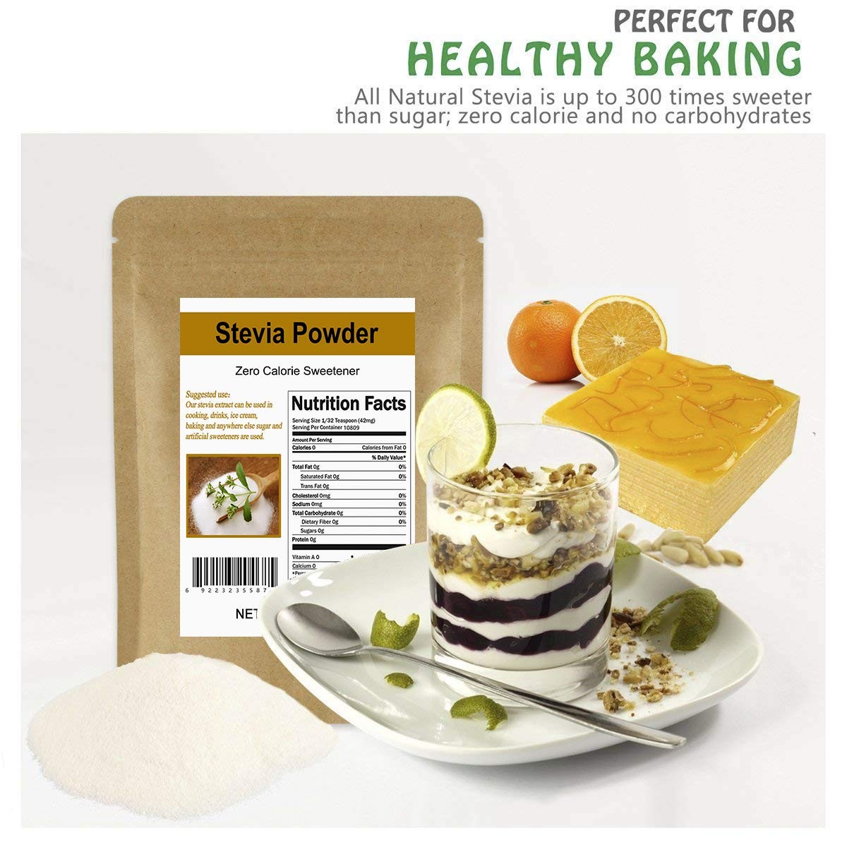 Stevia Powder Extract Natural Sweetener Zero Calorie Sugar Substitute 16 oz gallery