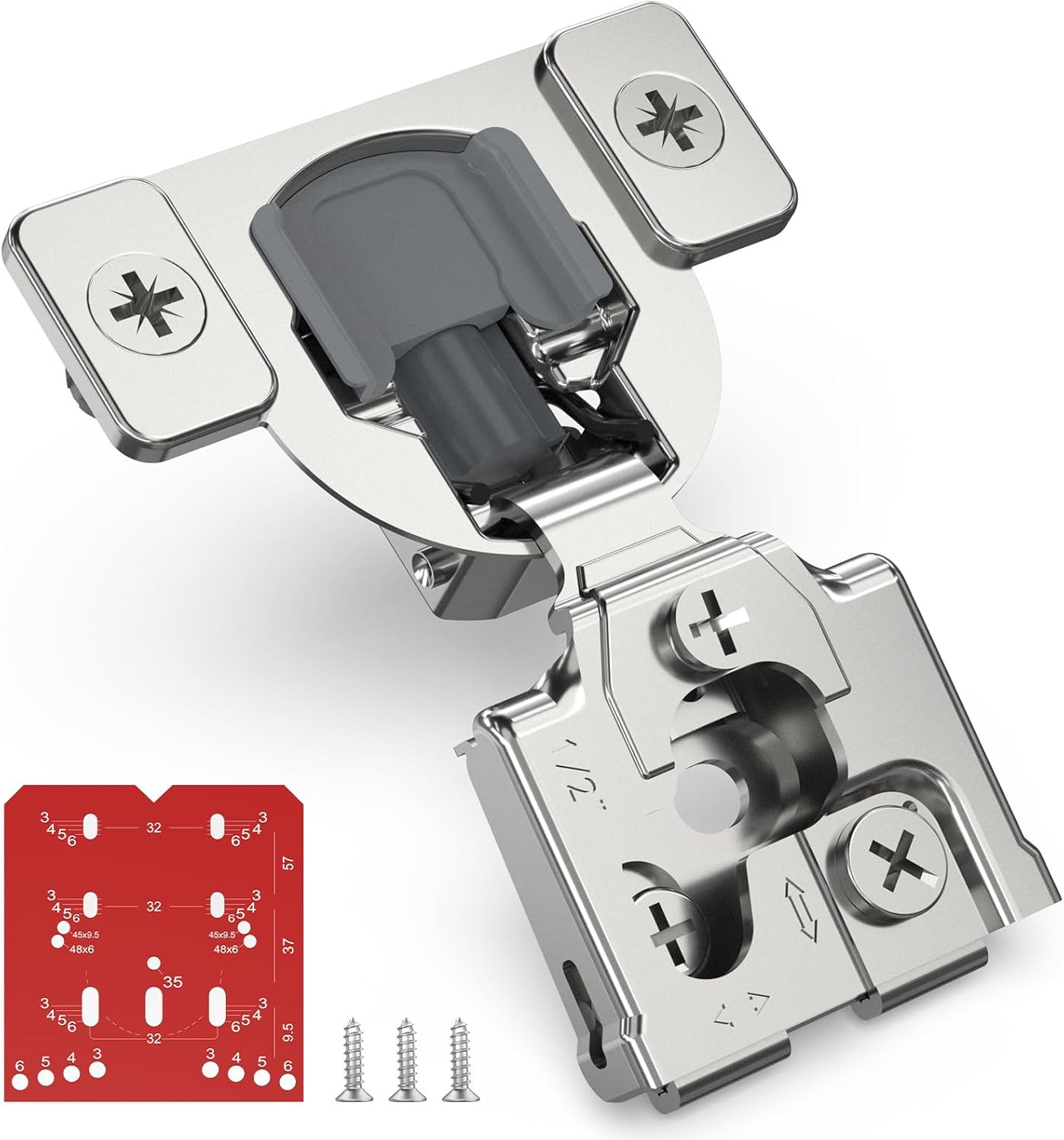 50 Pack Soft Close Concealed Hinges for Kitchen Cabinets - Satin Nickel Finish gallery