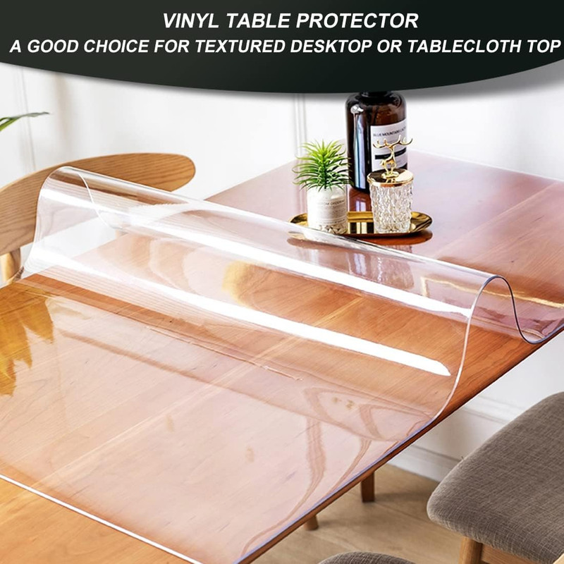 40X62 Inch Clear Table Cover Protector 1.5Mm Thick Plastic Crystal Table Pad Des gallery