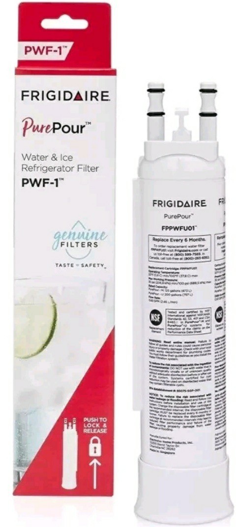 1 Pack Frigidaire PWF-1 FPPWFU01 Refrigerator PurePour Water &Ice Filter gallery