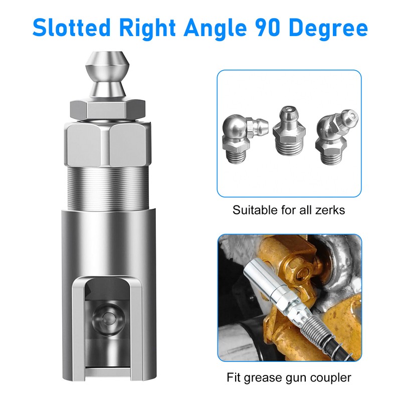 8pcs Grease Needle Tip Accessory Set,Injector Nozzle Dispenser 90 Degree Coupler gallery
