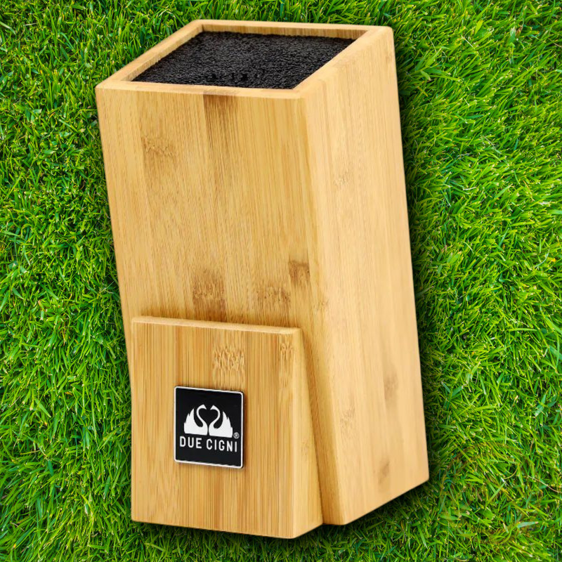 Due Cigni Bamboo Kitchen Knife Block Universal Storage For Six To Eight Knives gallery