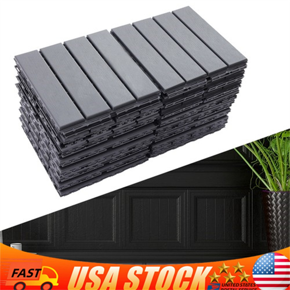 12"x12" Interlocking Deck Tiles, 30 Pack Outdoor Patio Floor Tiles Dark Gray gallery