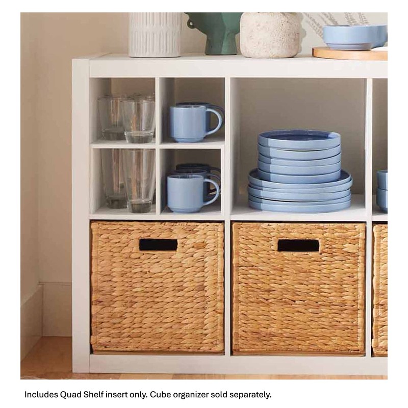 Quad Shelf Cube Organizer Insert White Space Saving Particle Board 1 Pack gallery