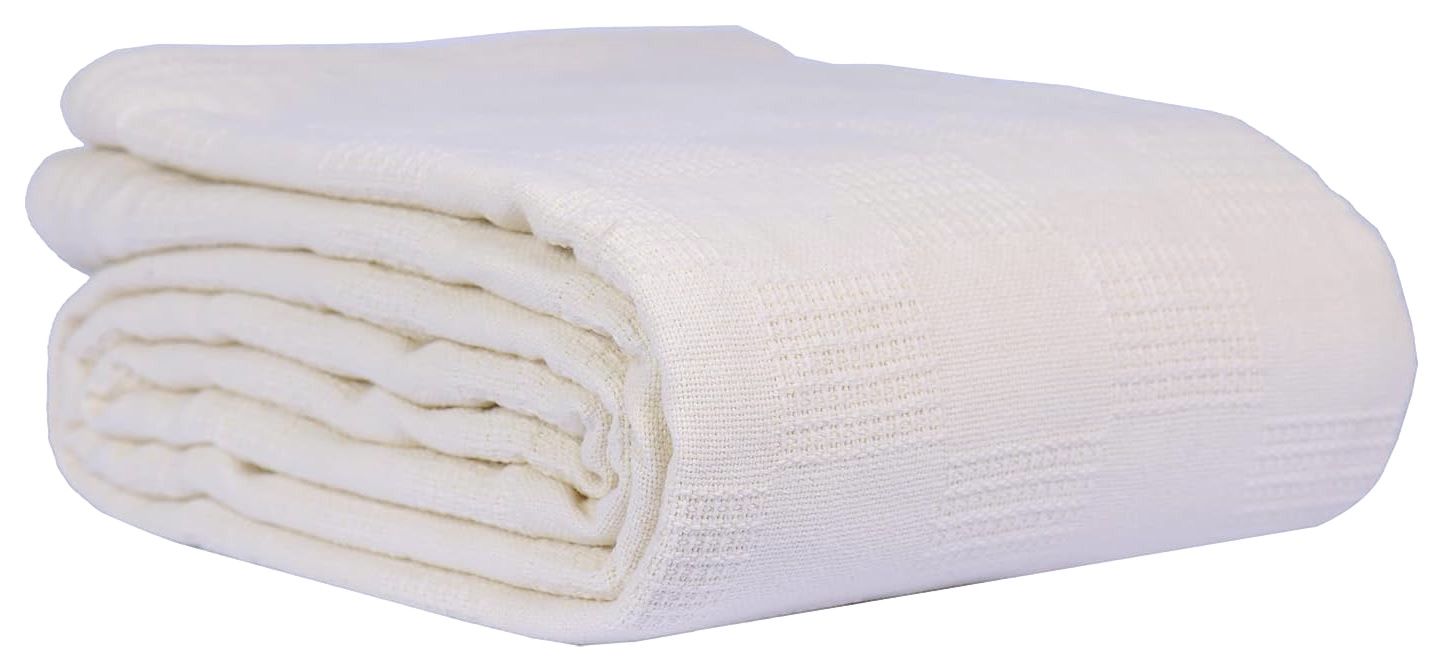 Hospital Thermal Blanket Throw Snag Free 100% Cotton Twin 66" x 90" White gallery