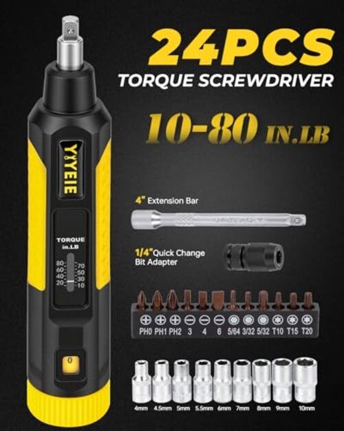 24Pcs Torque Screwdriver, 10-80 In-lbs, Inch Pound Torque Wrench Screwdriver gallery