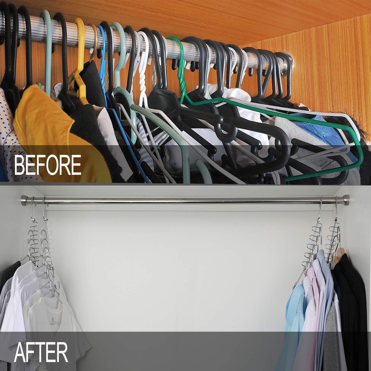 4 Pack Magic Cloth Hanger Metal Space Saving Closet Organizer for Wardrobe gallery