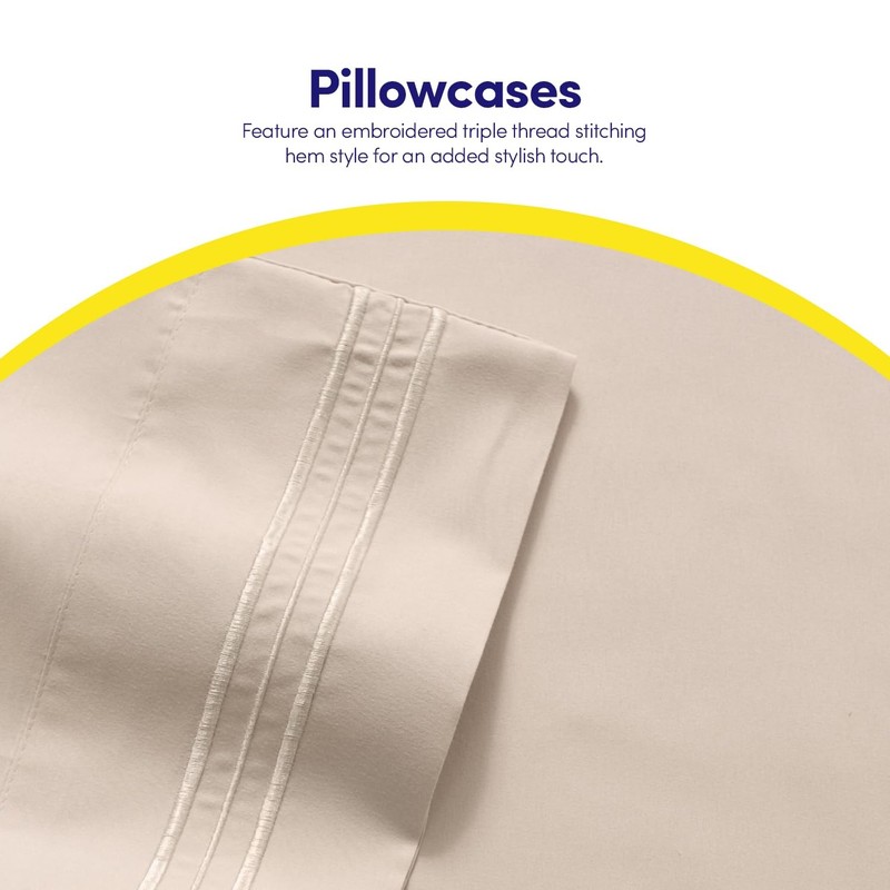 1500 Supreme Collection Queen Sheet Sets Beige Cream Luxury Hotel Bed Sheets... gallery