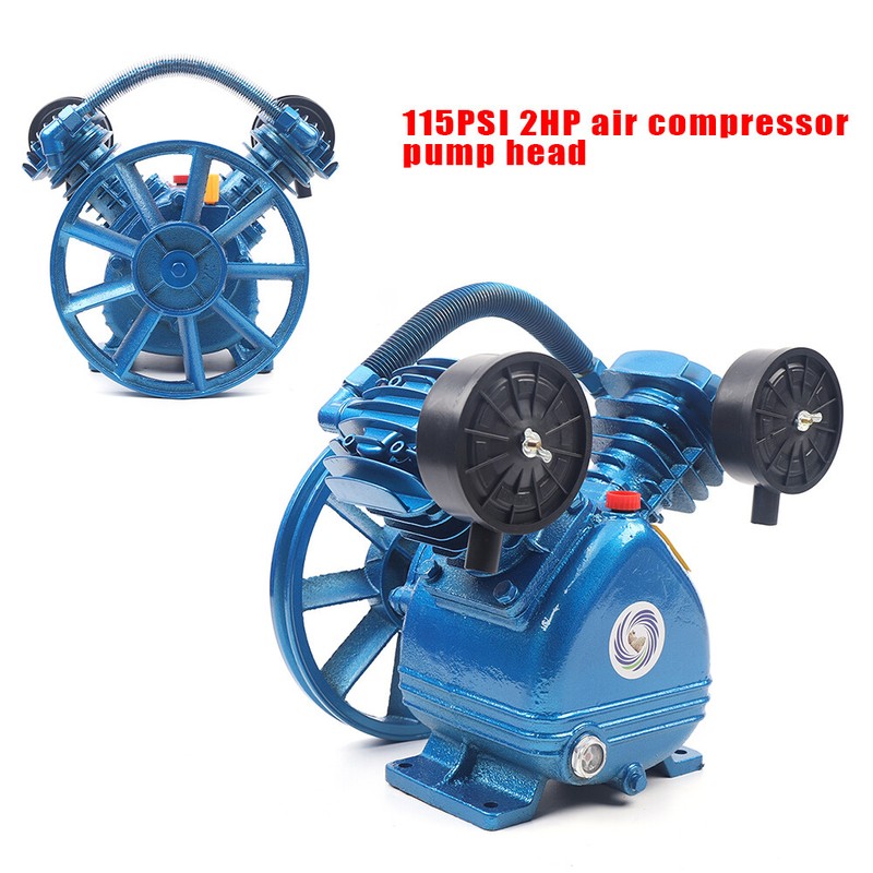 2 Piston Air Compressor Head Pump V Style Twin Cylinder Single Stage 2HP 115PSI gallery