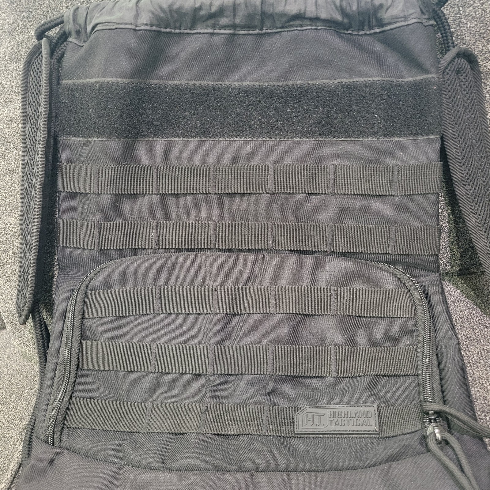 Highland Tactical Back Pack Bag with Drawstring Mesh Shoulder Straps Black 4