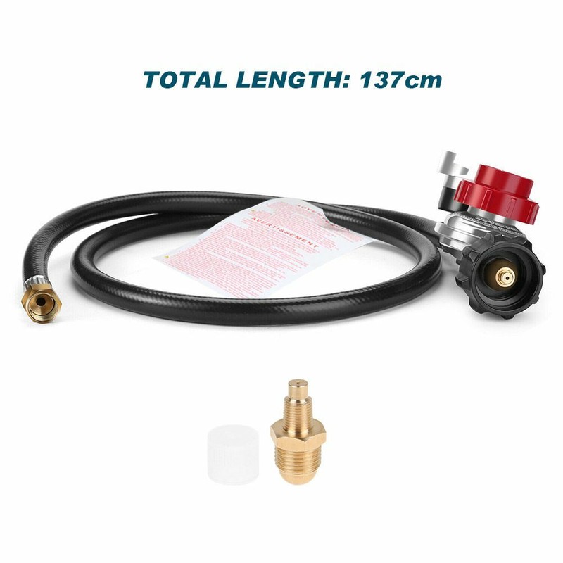 4ft High Pressure 0-30PSI Adjustable Propane Gas Regulator w/ Hose and PSI Gauge gallery