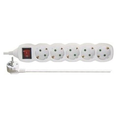 Extension Lead Cable 16A EU Main Plug Socket 5 Way 5m White