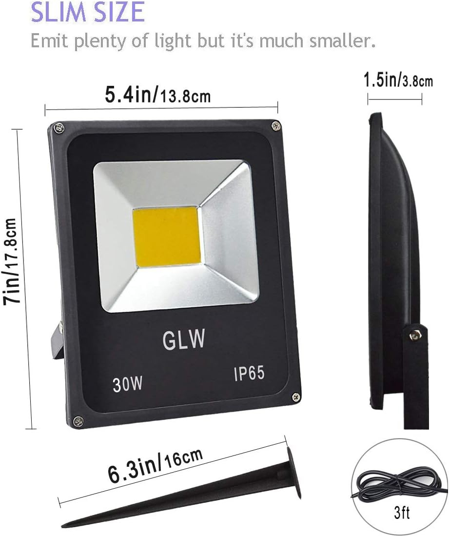 30W LED Flood Light 12V~24V AC/DC Outdoor Landscape Lighting 3000K 2700LM Warm W gallery