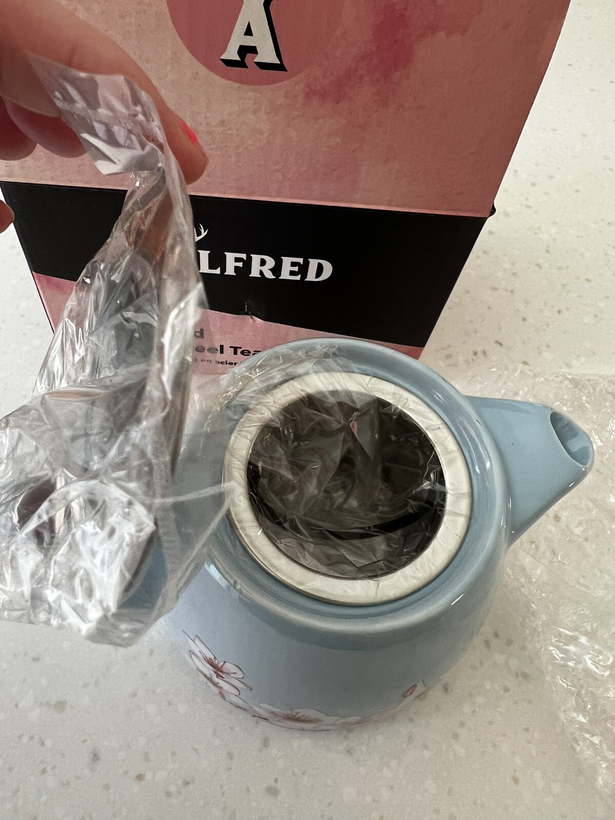 Alfred Ceramic And Stainless Steel Teapot 20 oz. Brand New gallery