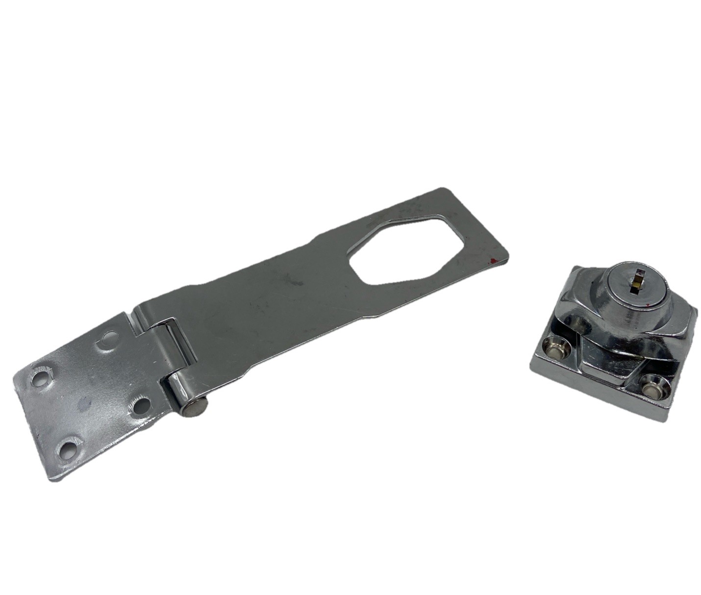 Gatehouse 4-1/2in Chrome Keyed Safety Hasp #0308994 Gate House {K} gallery