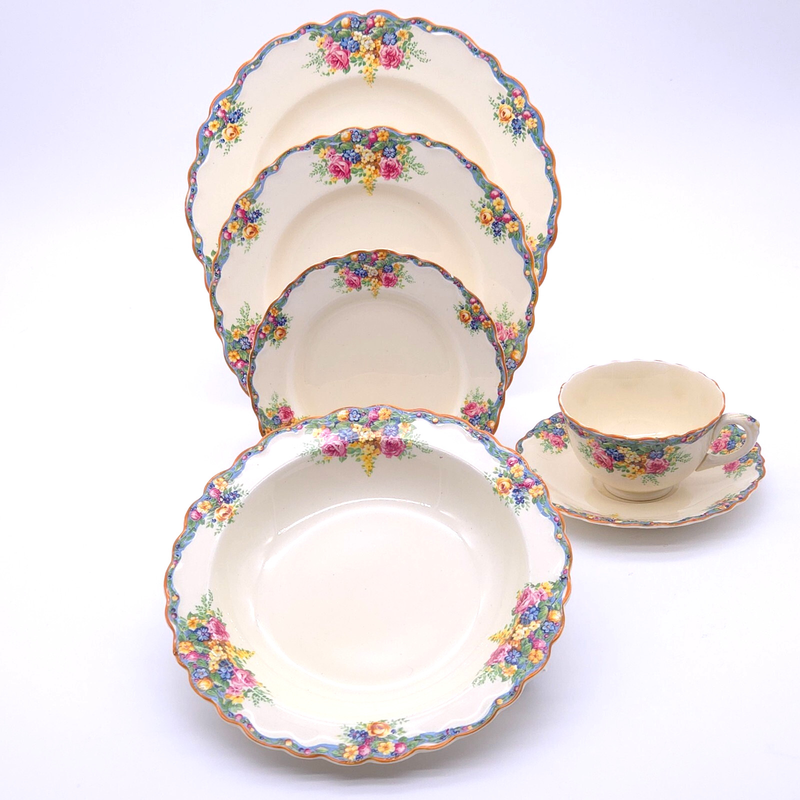 Old Hall Ivory Ware England "Pasadena" Dinnerware cups/saucers/plate $ PER PIECE gallery