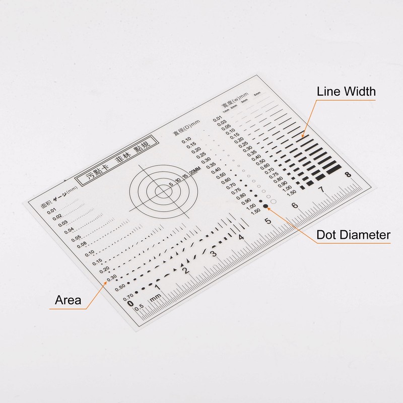 Transparency SEC Size Estimation Chart 8cm 0.2mm Diameter Area Line Width gallery