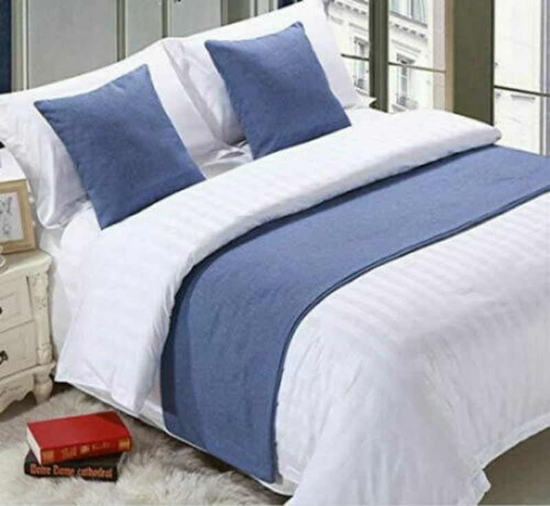 Bed Runner Cotton Blend Bed Scarf or Cushion Cover for Hotel Bedroom WeddingRoom gallery