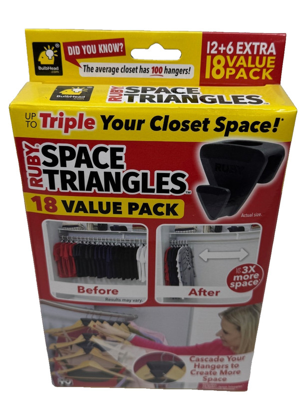RUBY Space Triangles AS-SEEN-ON-TV, Creates Up to 3X More Closet Space gallery